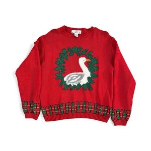 Vintage Orvis Red Goose Holiday/ Christmas Knit Sweater